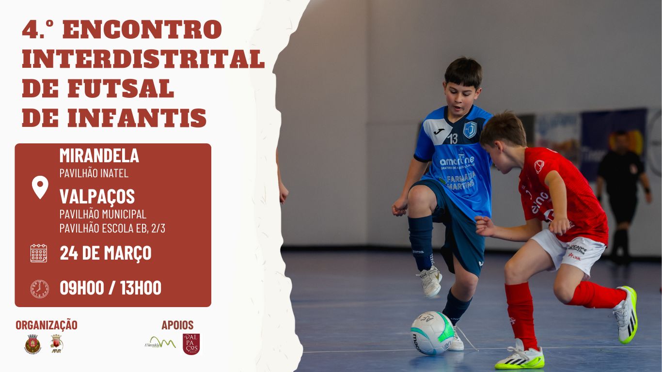  AF Vila Real e AF Bragança promovem 4.º Encontro Interdistrital de Futsal em Infantis
